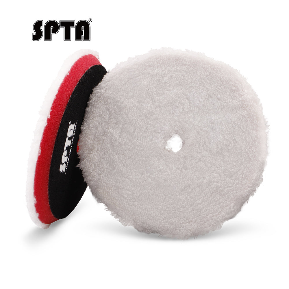 SPTA 3 inch to 6 inch Microfiber Pads, T20 Microfiber Finishing Pads to Remove Fine Scratches, Car Wash Scratches and Holograms for Dual Action Car Polisher Finishing Polishing Waxing
