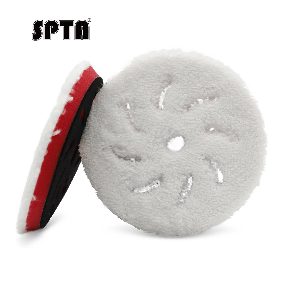 SPTA 5 inch to 6 inch Microfiber Pads, T20 Microfiber Finishing Pads to Remove Fine Scratches, Car Wash Scratches and Holograms for Dual Action Car Polisher Finishing Polishing Waxing