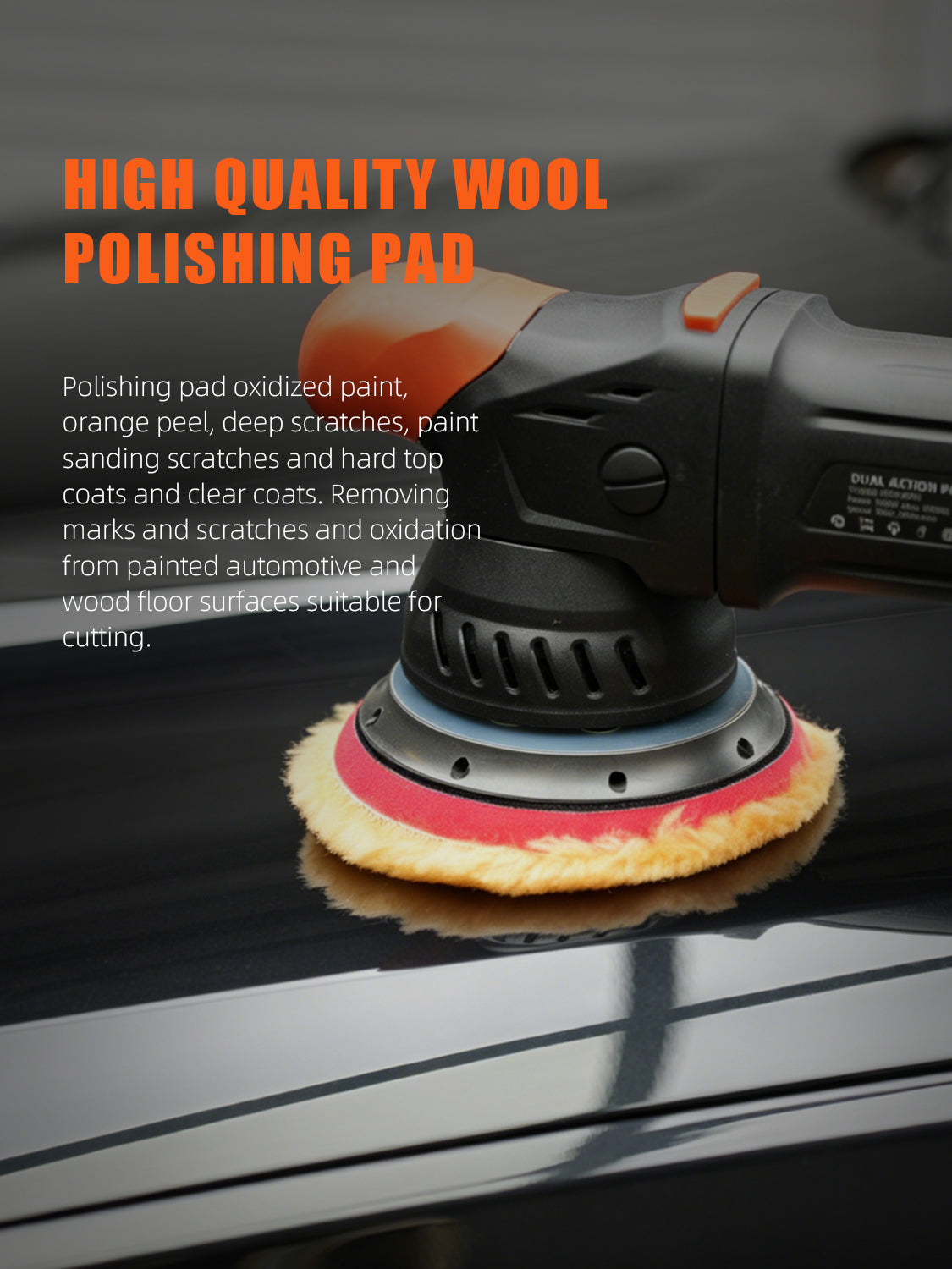 SPTA 3 inch to 6 inch Wool Polishing Pad, T140 Yellow Heavy Cut Wool Pad to Remove 1200#/1500# Sanding Disc Marks, Deep Scratches, Orange Peel and Heavy Oxidation for Automotive, Car, RV, Motorbike & Boat