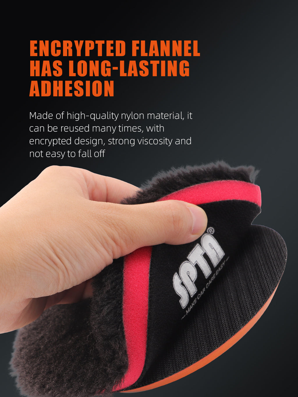 SPTA 3 inch to 6 inch Wool Polishing Pad, T140 Black Heavy Cut Wool Pad to Remove 1200#/1500# Sanding Disc Marks, Deep Scratches, Orange Peel and Heavy Oxidation for Automotive, Car, RV, Motorbike & Boat