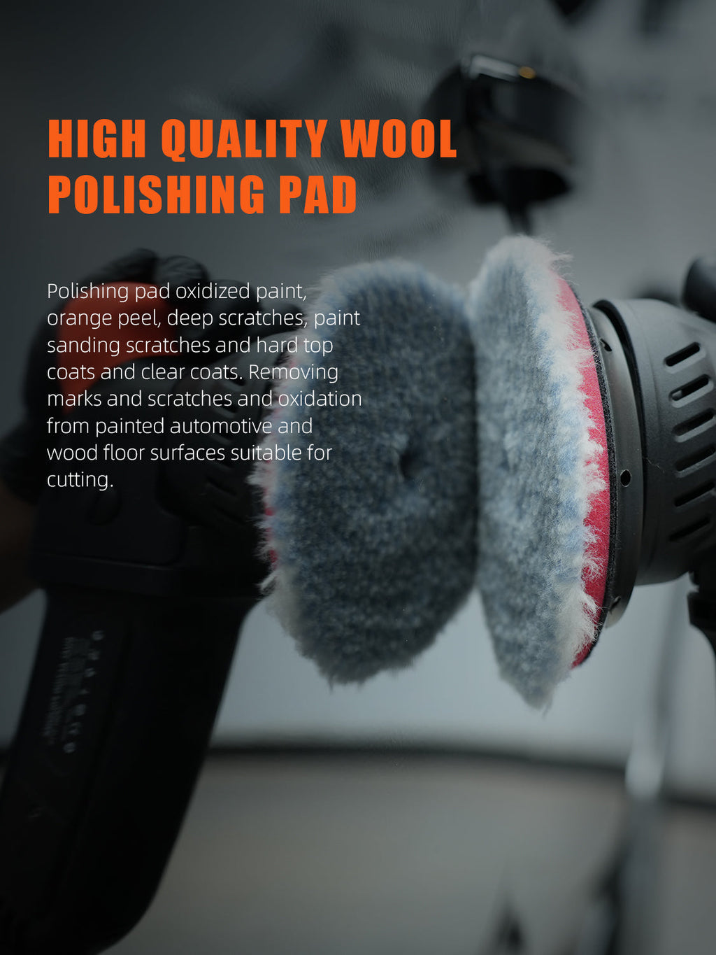 SPTA 3 inch to 6 inch Wool Polishing Pad, T130 Heavy Cut Wool Pad to Remove 1200#/1500# Sanding Disc Marks, Deep Scratches, Orange Peel and Heavy Oxidation for Automotive, Car, RV, Motorbike & Boat