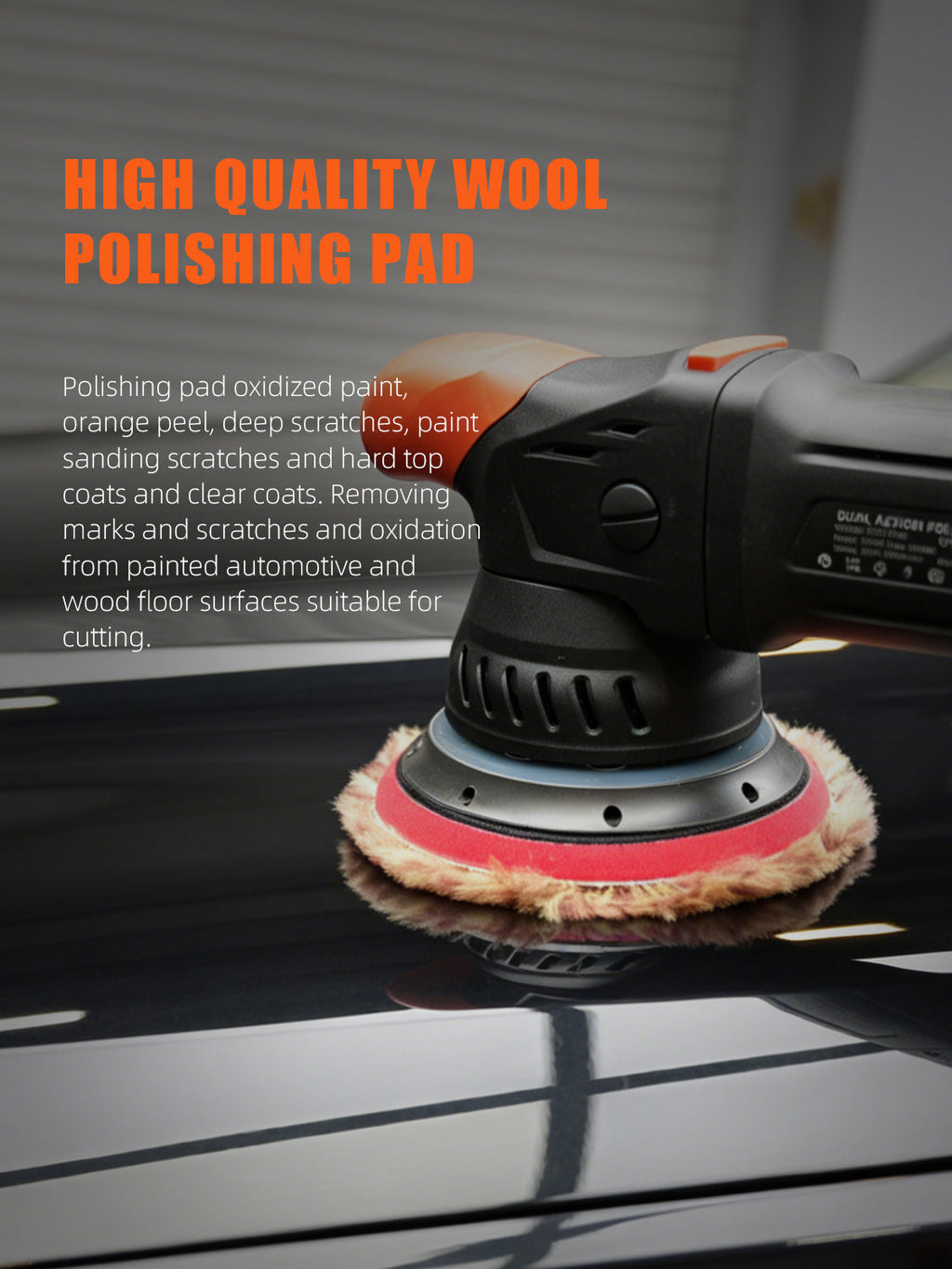 SPTA 3 inch to 6 inch Wool Polishing Pad, T140 Brown Heavy Cut Wool Pad to Remove 1200#/1500# Sanding Disc Marks, Deep Scratches, Orange Peel and Heavy Oxidation for Automotive, Car, RV, Motorbike & Boat