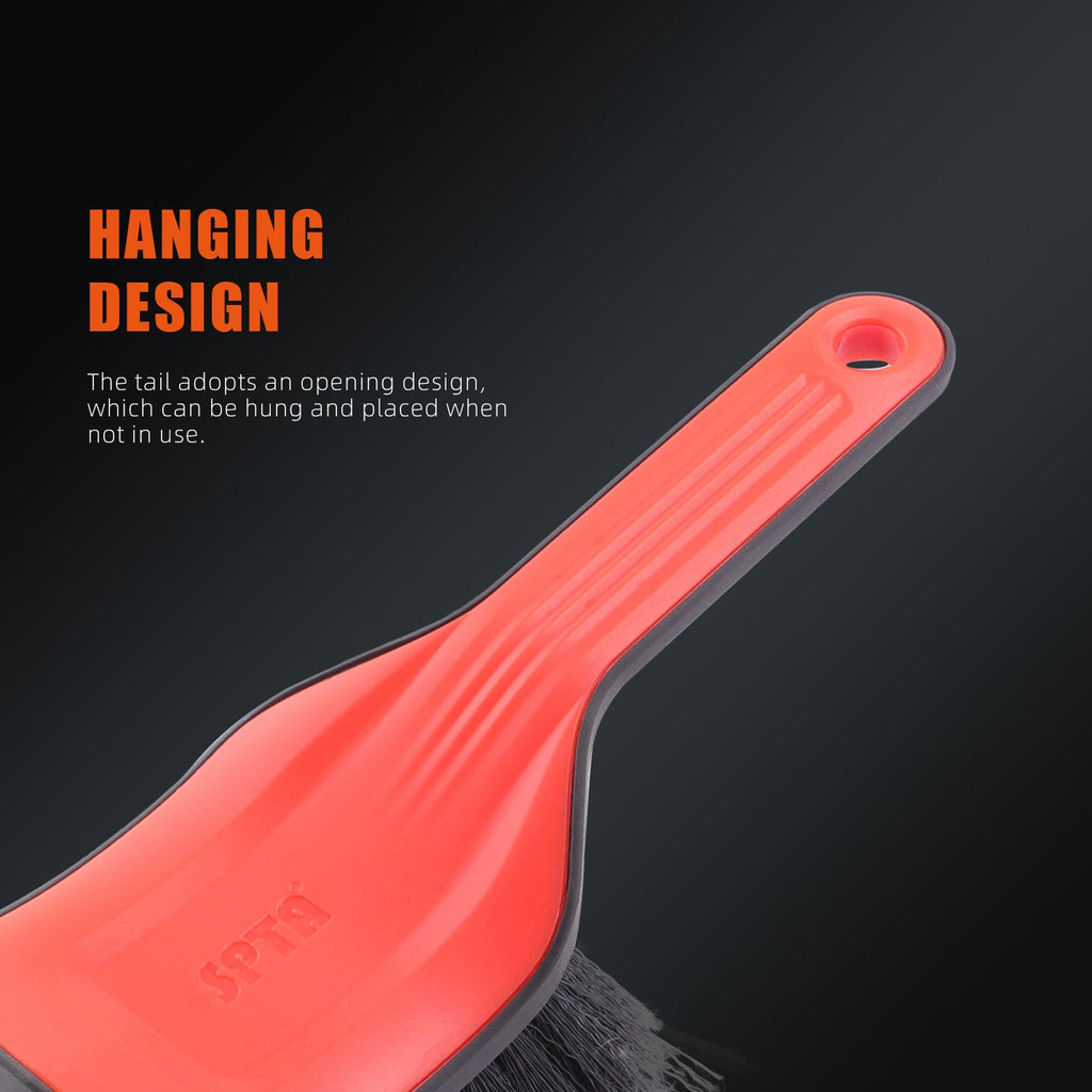 SPTA DF034 Black & Orange Car Weel&Rim Face Brush  For Car Floor Mats Running Board Step Plates Cleaning