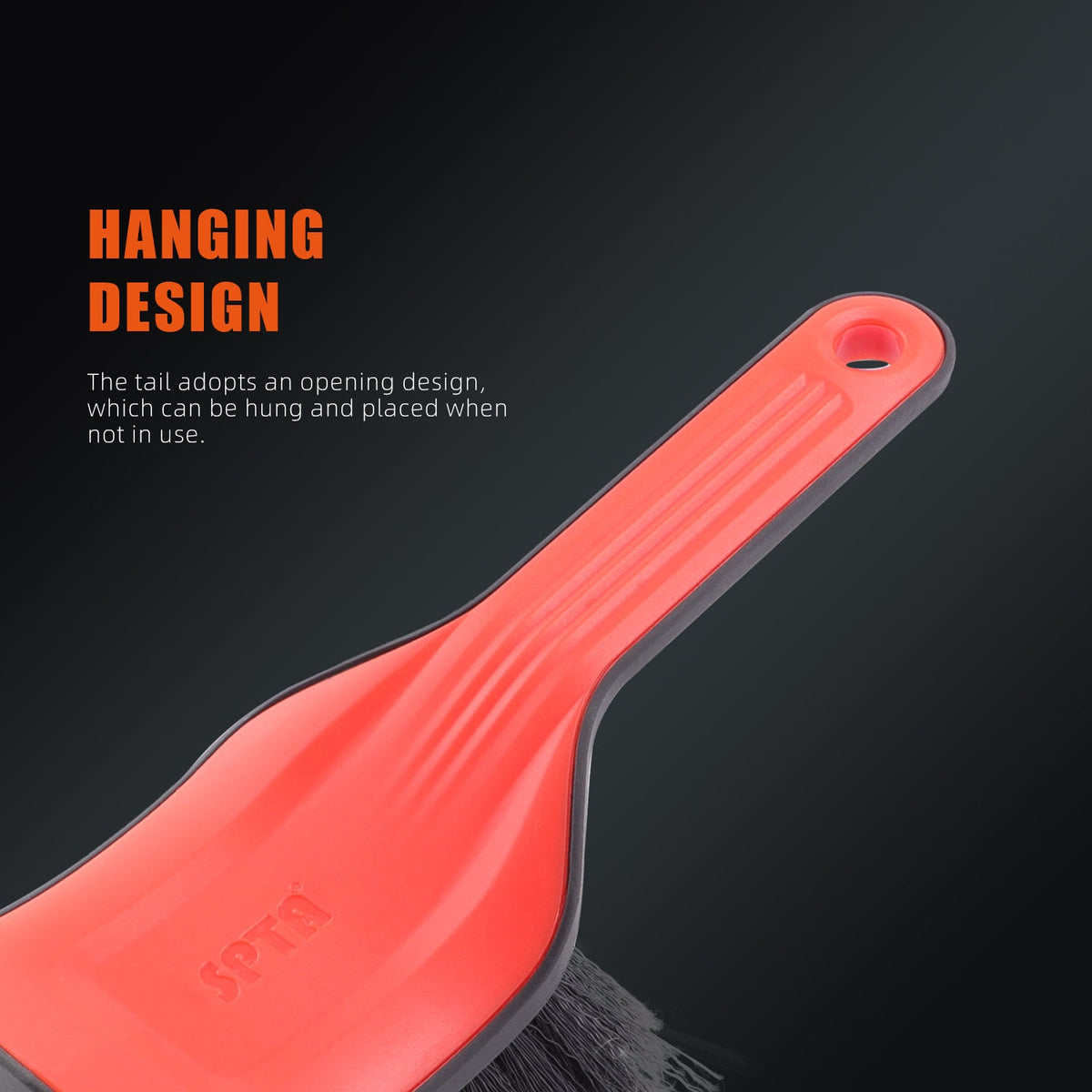 SPTA DF034 Black & Orange Car Weel&Rim Face Brush  For Car Floor Mats Running Board Step Plates Cleaning