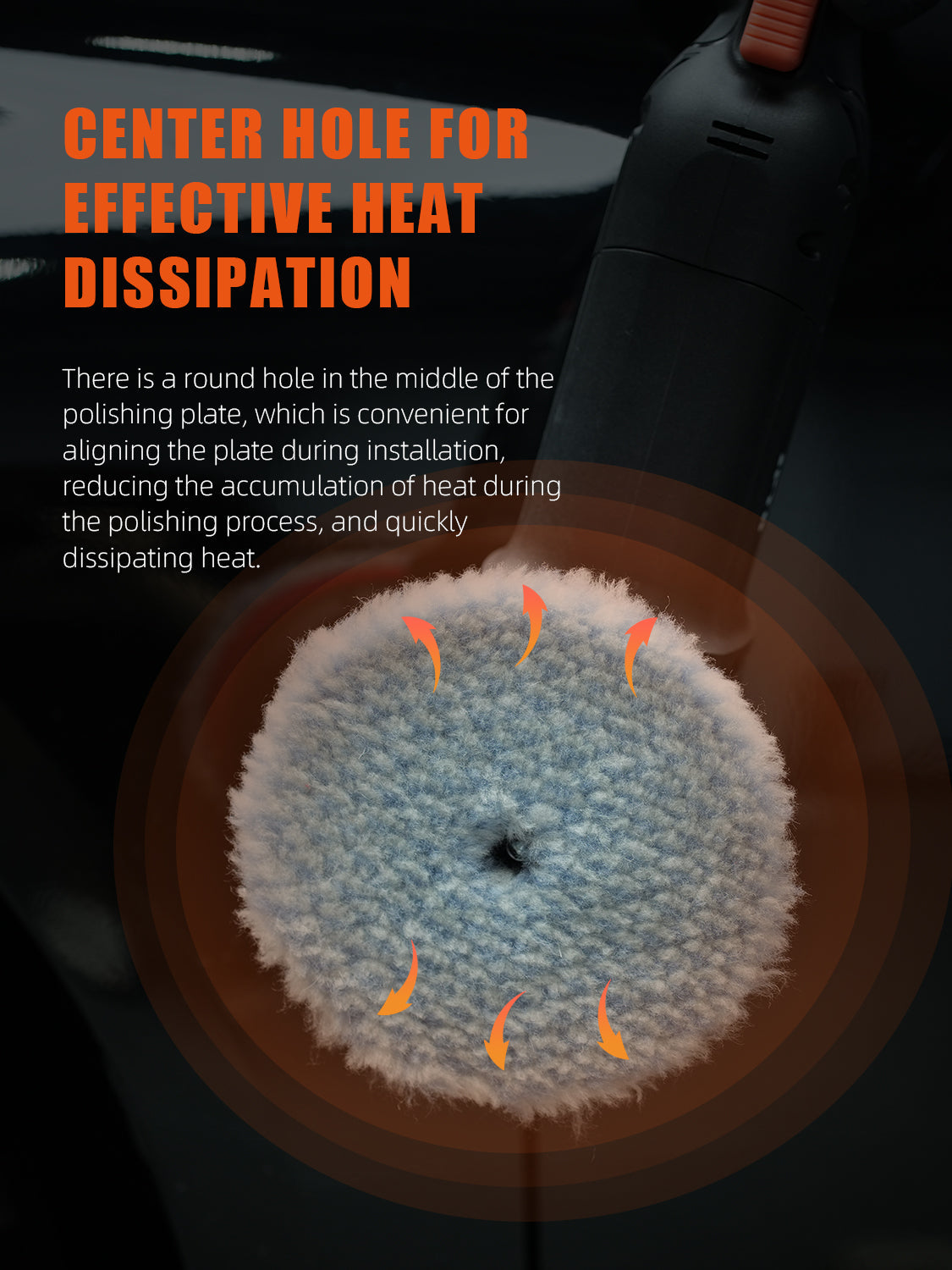 SPTA 3 inch to 6 inch Wool Polishing Pad, T130 Heavy Cut Wool Pad to Remove 1200#/1500# Sanding Disc Marks, Deep Scratches, Orange Peel and Heavy Oxidation for Automotive, Car, RV, Motorbike & Boat