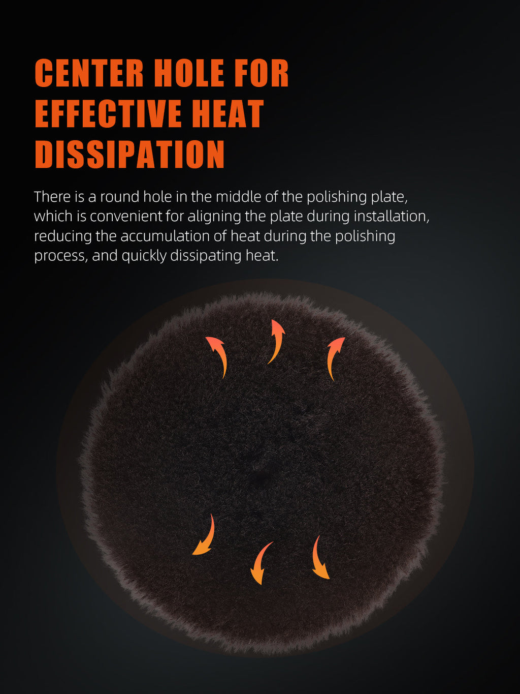 SPTA 3 inch to 6 inch Wool Polishing Pad, T140 Black Heavy Cut Wool Pad to Remove 1200#/1500# Sanding Disc Marks, Deep Scratches, Orange Peel and Heavy Oxidation for Automotive, Car, RV, Motorbike & Boat