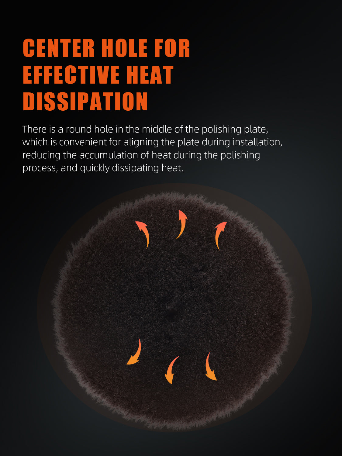 SPTA 3 inch to 6 inch Wool Polishing Pad, T140 Black Heavy Cut Wool Pad to Remove 1200#/1500# Sanding Disc Marks, Deep Scratches, Orange Peel and Heavy Oxidation for Automotive, Car, RV, Motorbike & Boat