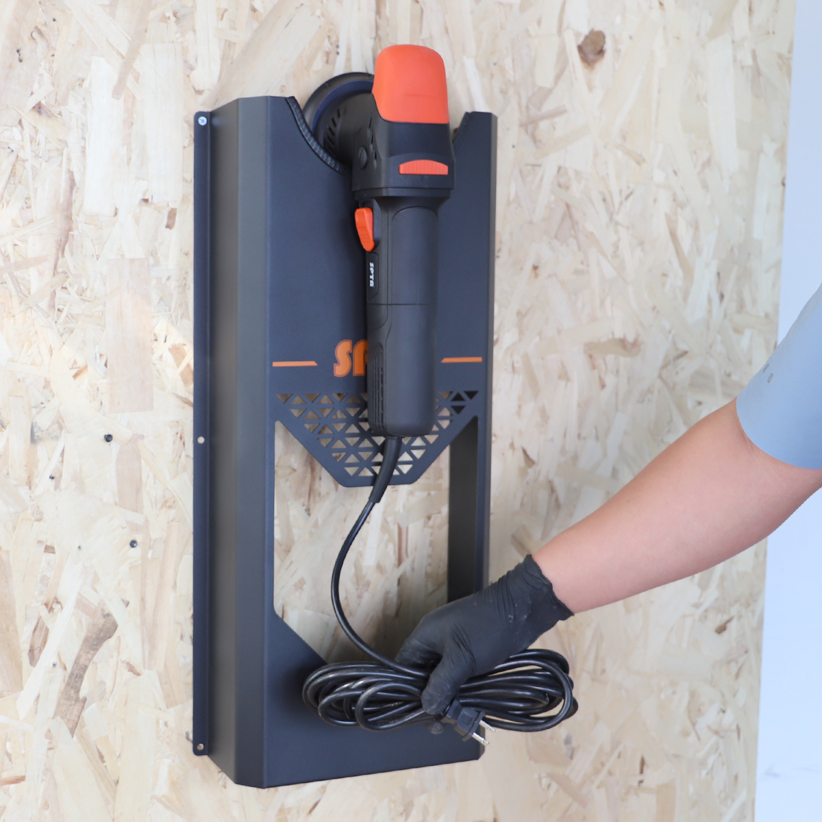 SPTA Single Wall Holder for Polishers,Polisher Wall Holder ,Mounted Rack Organizer for Dual Action & Rotary Polishers, Ideal for Mobile Detailing & Garage Setup, Space-Saving Detailing Storage