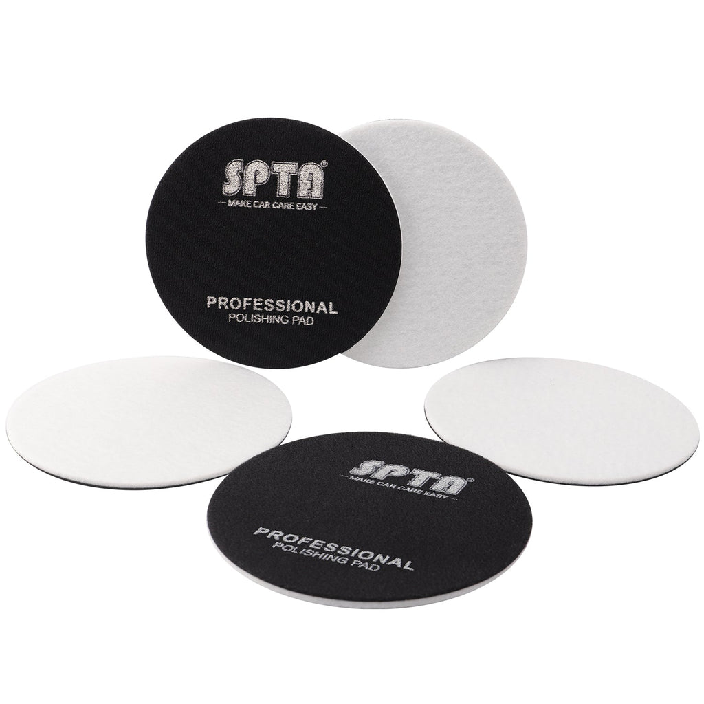 SPTA 3''(80mm)/5''(125mm)/6''(150mm) Car Glass Polishing Discs Microfiber Polishing Buffing Pad, Glass Scratch Removal Kit for Correcting Damaged Windows, Removing Stubborn Waterspots