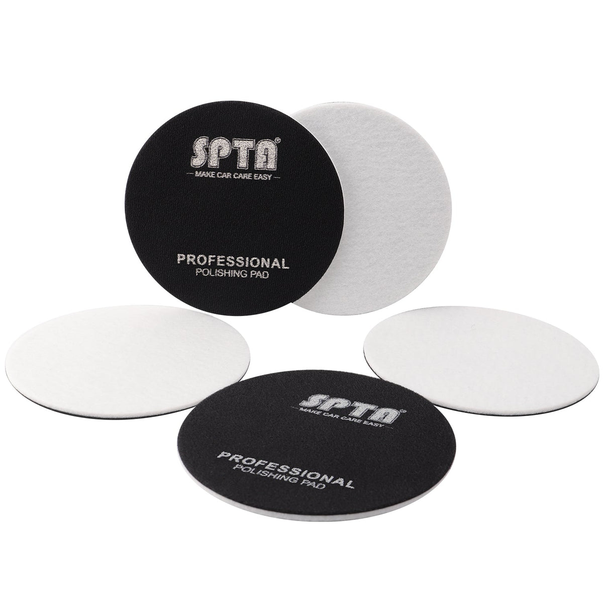 SPTA 3''(80mm)/5''(125mm)/6''(150mm) Car Glass Polishing Discs Microfiber Polishing Buffing Pad, Glass Scratch Removal Kit for Correcting Damaged Windows, Removing Stubborn Waterspots