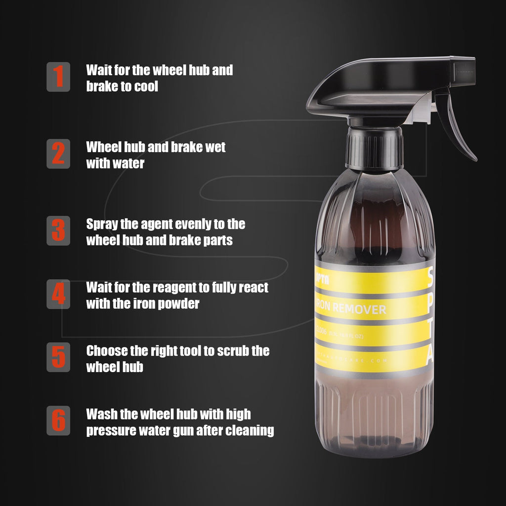 SPTA CL006 Iron Remover Car Wash Foaming Multi-Use Spray Acts For Car Wheel Cleaner Remove Iron Powder From Wheel Hub, Brake,Car Rust Removar, Iron Powder Remover for Car,Safe on Car Paint Safe and Effective