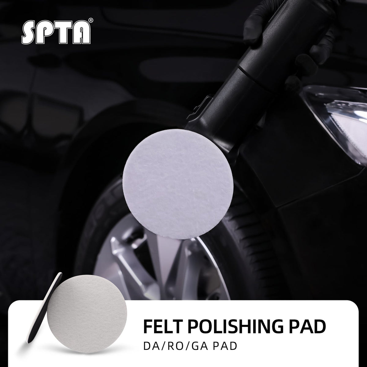 SPTA 3''(80mm)/5''(125mm)/6''(150mm) Car Glass Polishing Discs Microfiber Polishing Buffing Pad, Glass Scratch Removal Kit for Correcting Damaged Windows, Removing Stubborn Waterspots