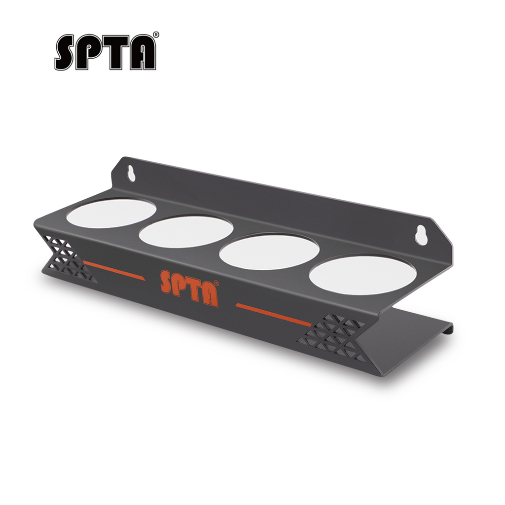 SPTA Ceramic Coating Holder - Holds 4 Bottles , Sturdy & Lightweight Organizer, Easy Wall Mounting, Premium Auto Detailing Accessories for Garage & Mobile Use