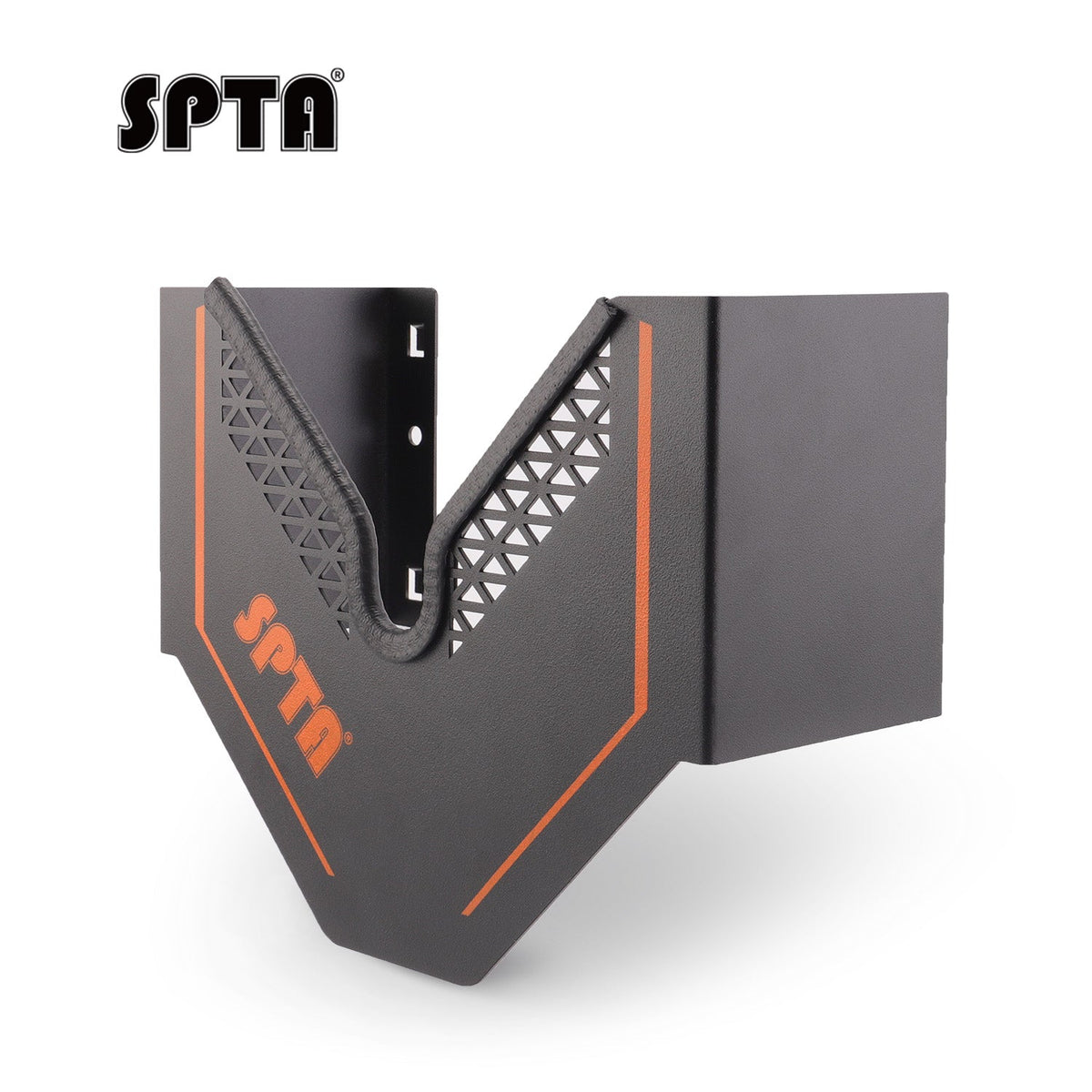 SPTA Polisher Holder V Shape,V-Shape Machine Polisher Wall Holder,Organizer, Angle Grinder Holder Tool Wall mount Bracket For Dual Action & Rotary Polishers for Mobile Detailing, Detailing Storage