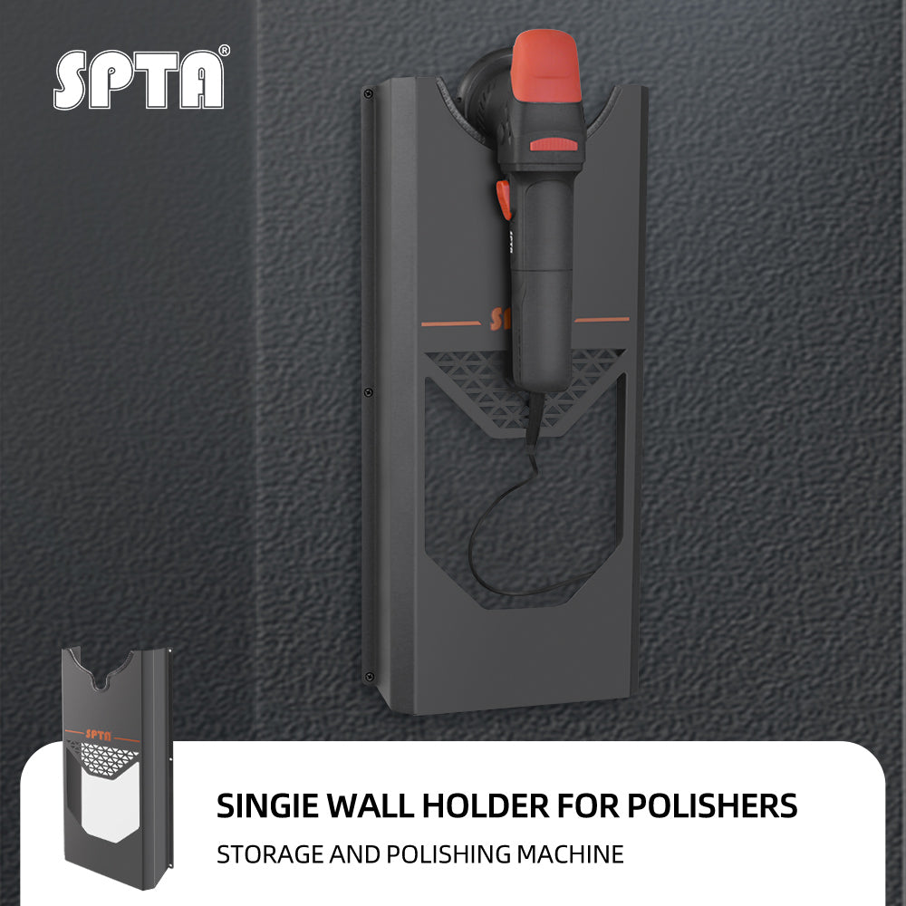 SPTA Single Wall Holder for Polishers,Polisher Wall Holder ,Mounted Rack Organizer for Dual Action & Rotary Polishers, Ideal for Mobile Detailing & Garage Setup, Space-Saving Detailing Storage