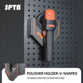 SPTA Polisher Holder V Shape,V-Shape Machine Polisher Wall Holder,Organizer, Angle Grinder Holder Tool Wall mount Bracket For Dual Action & Rotary Polishers for Mobile Detailing, Detailing Storage