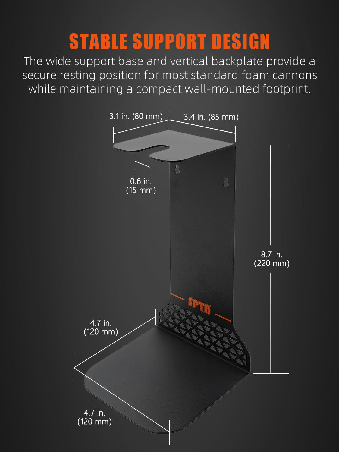 SPTA Universal Foam Cannon Holder ,Snow Master Foam Canon Holder ,Premium Car Detailing Accessories and Supplies,Foam Cannon Holder-for Foam Cannon,Pressure Washer Nozzle Tip and Pressure Wand Extension Storage Rack