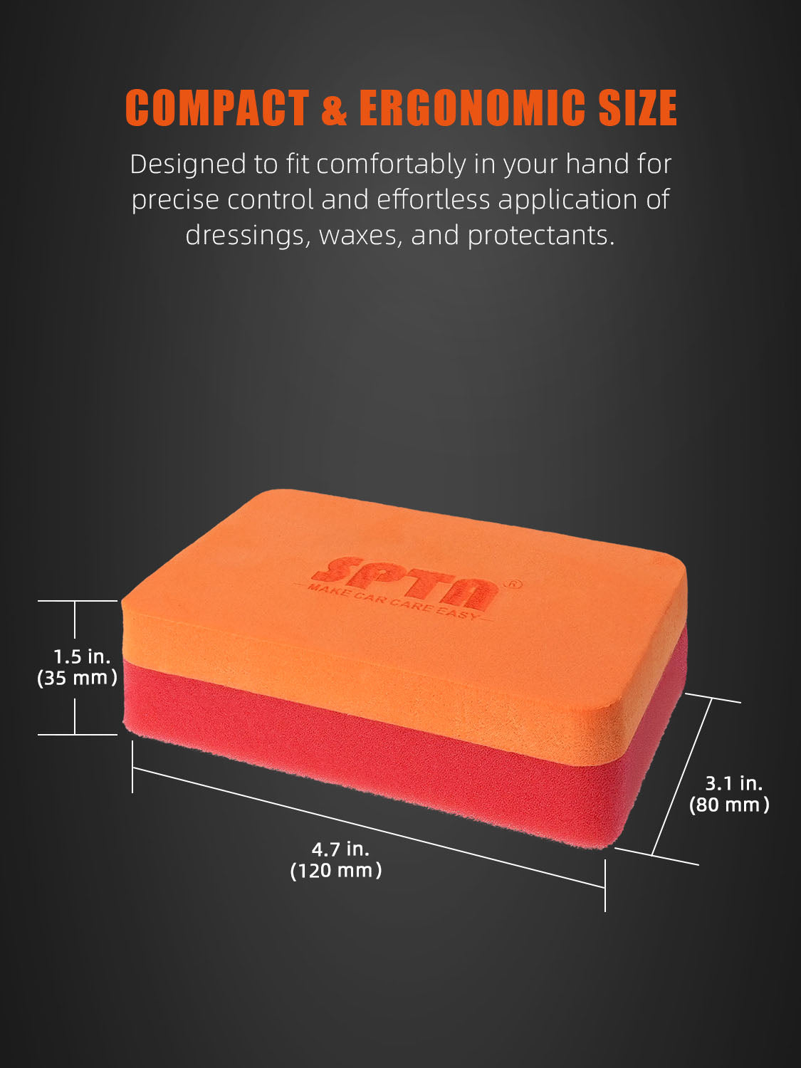 SPTA Ceramic Coating Applicator Sponges, Car Coating Pad, Hand Applicator Sponge,  Applicator Pads Detailing for Cars, Boats, Motorcycles, Motorhomes and More for Waxing,Cleaning, Coating