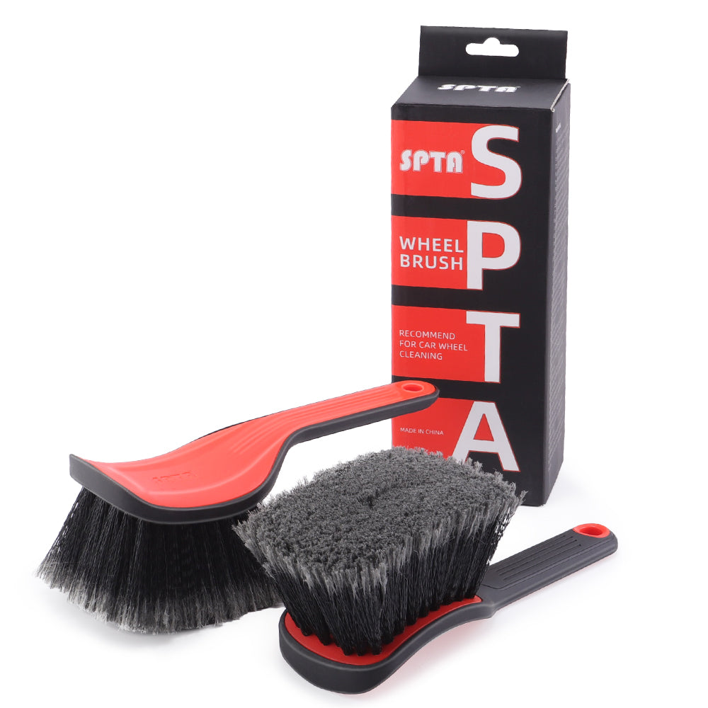 SPTA DF034 Black & Orange Car Weel&Rim Face Brush  For Car Floor Mats Running Board Step Plates Cleaning